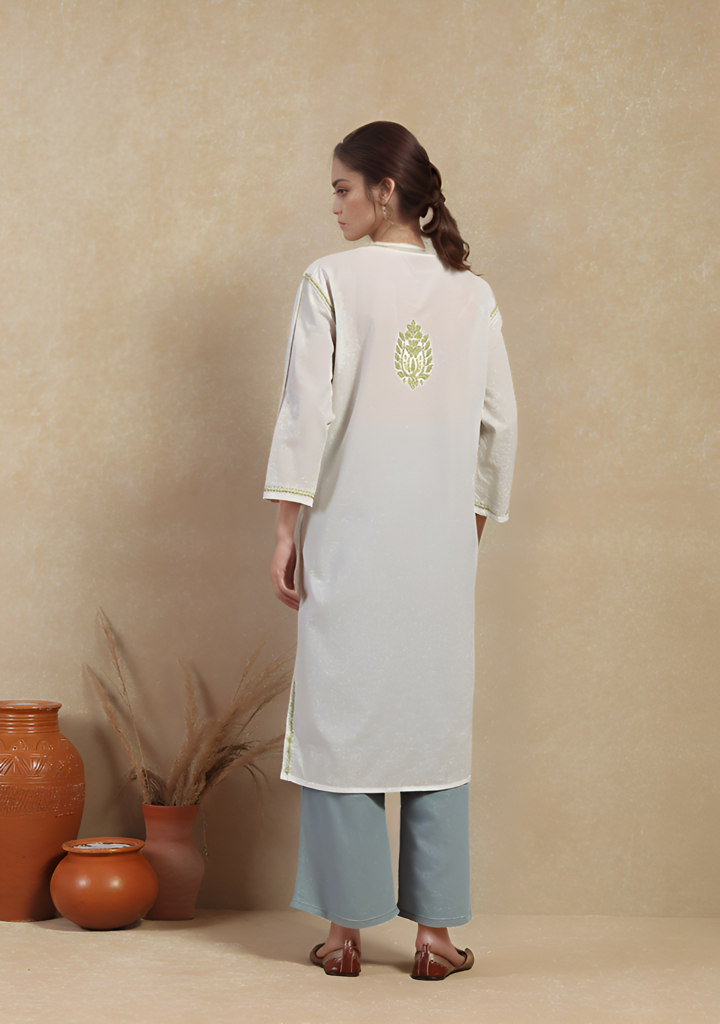 Cotton Hand Embroidered Kurti