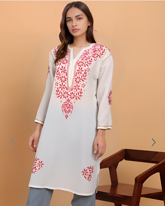 Cotton Hand Embroidered Kurti