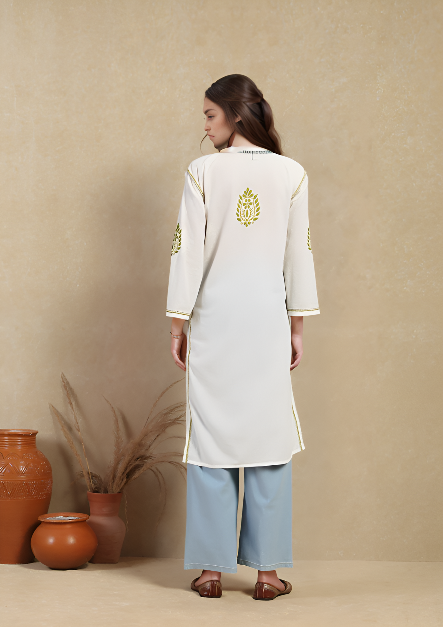 Cotton Hand Embroidered Kurti