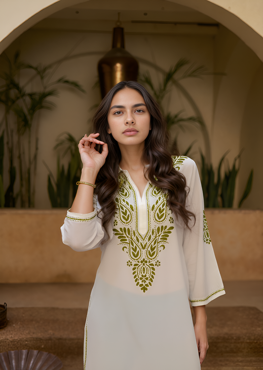 Cotton Hand Embroidered Kurti