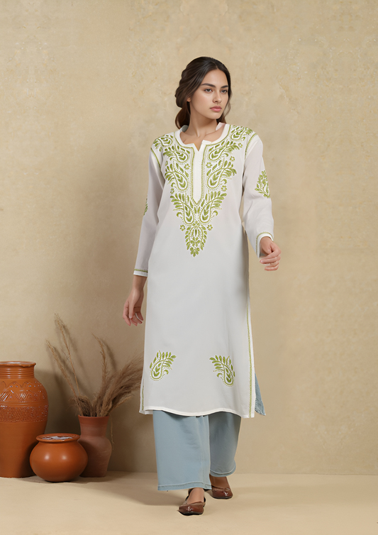 Cotton Hand Embroidered Kurti