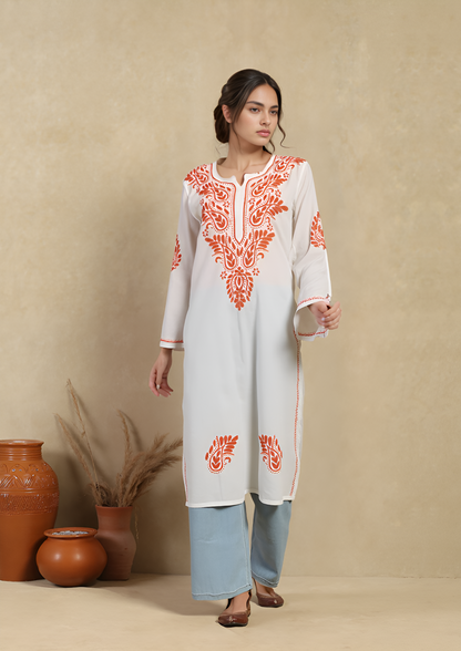 Cotton Hand Embroidered Kurti