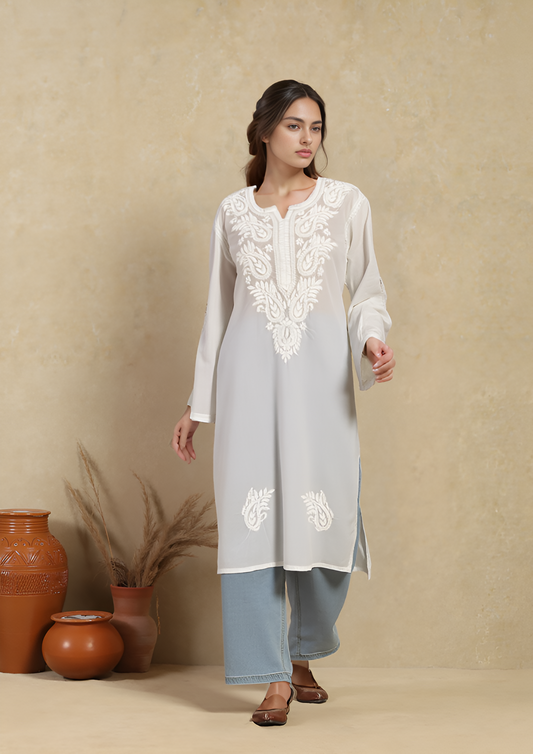 Cotton Hand Embroidered Kurti