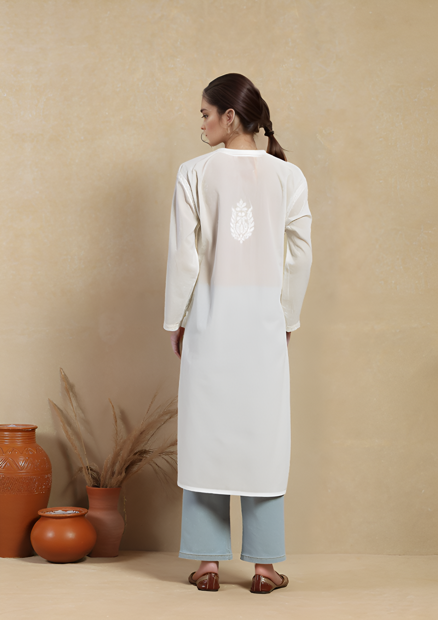 Cotton Hand Embroidered Kurti
