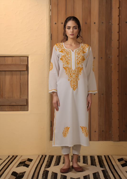 Cotton Hand Embroidered Kurti
