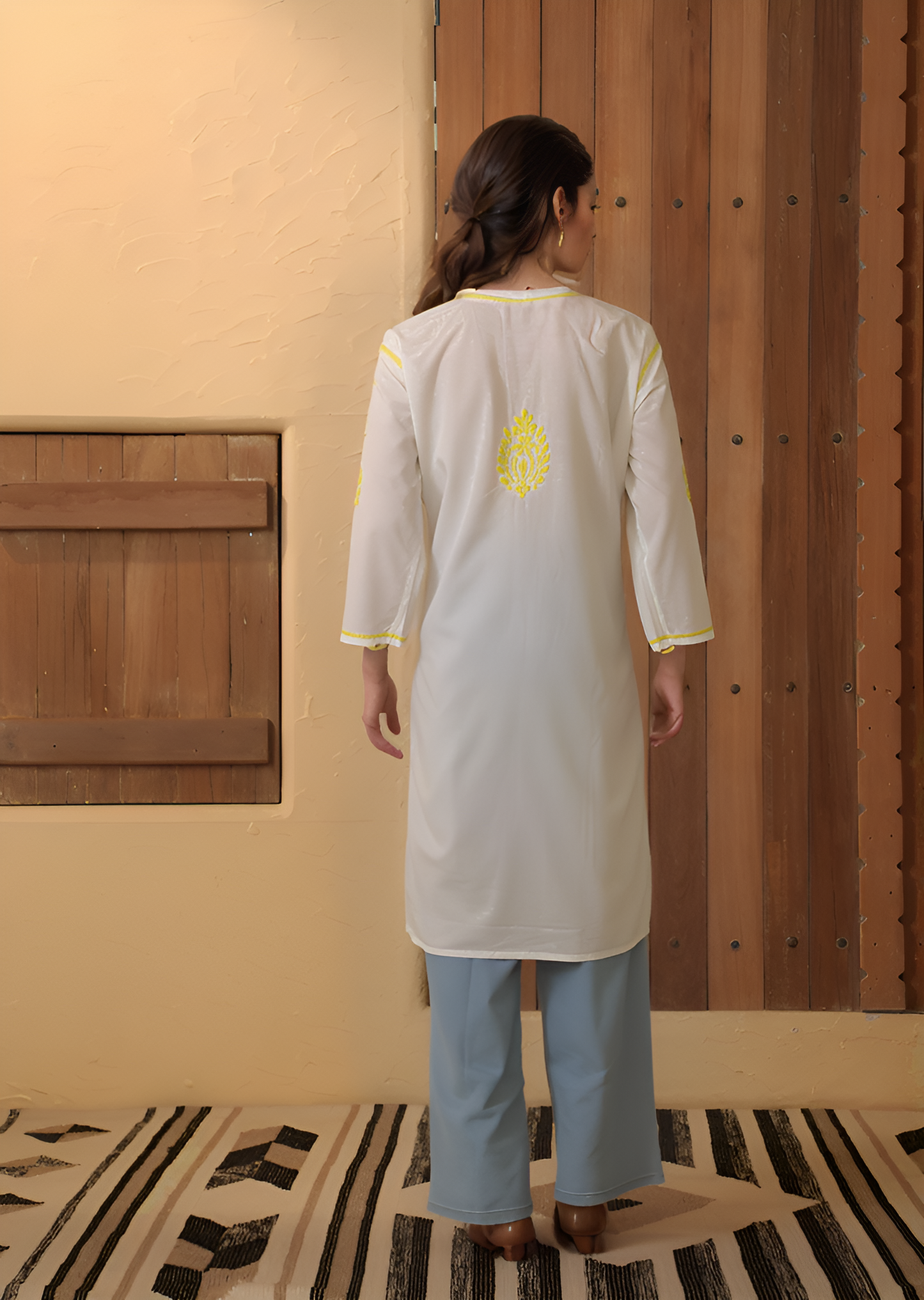 Cotton Hand Embroidered Kurti