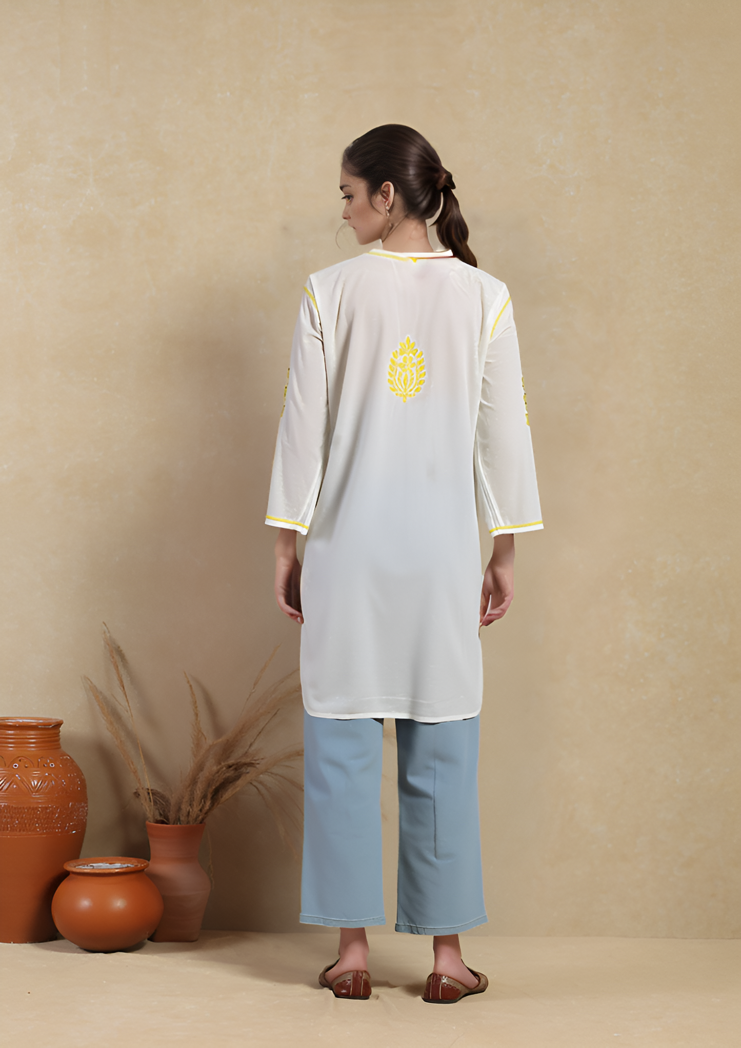 Cotton Hand Embroidered Kurti